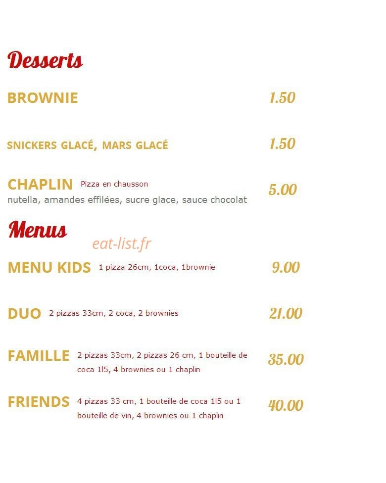 Tof Pizza — carte page 6