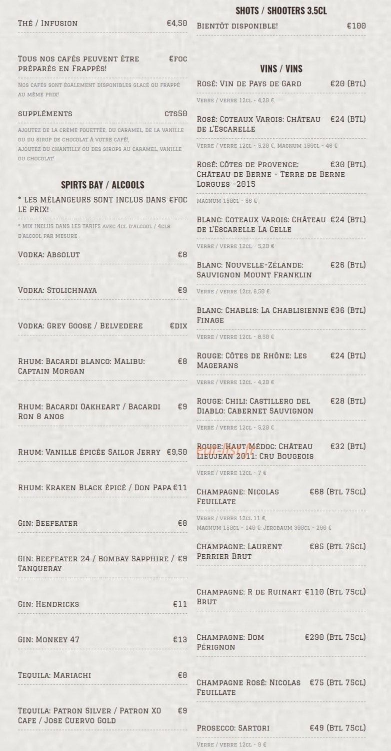 Waka Bar — carte page 5