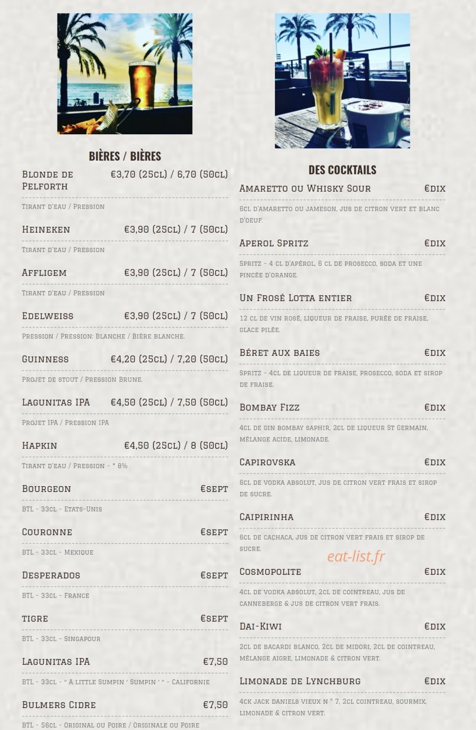 Waka Bar — carte page 6