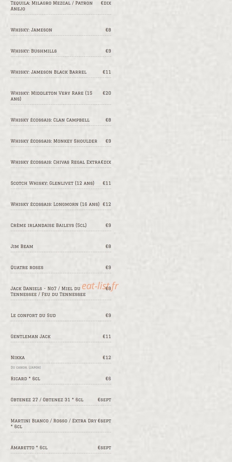 Waka Bar — carte page 7