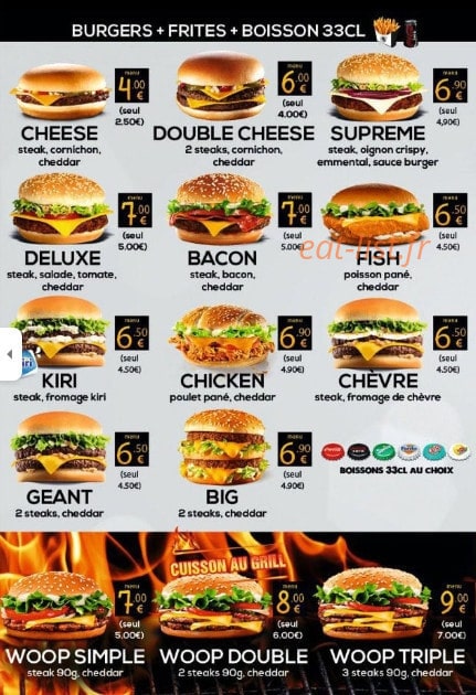 Warrior burger — carte page 2