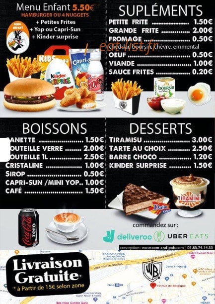 Warrior burger — carte page 4