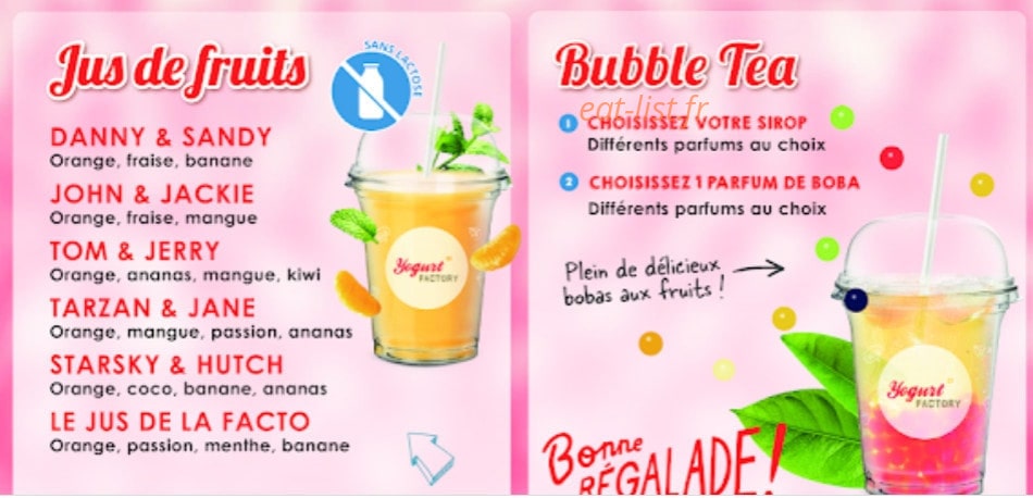 Yogurt Factory — carte page 3