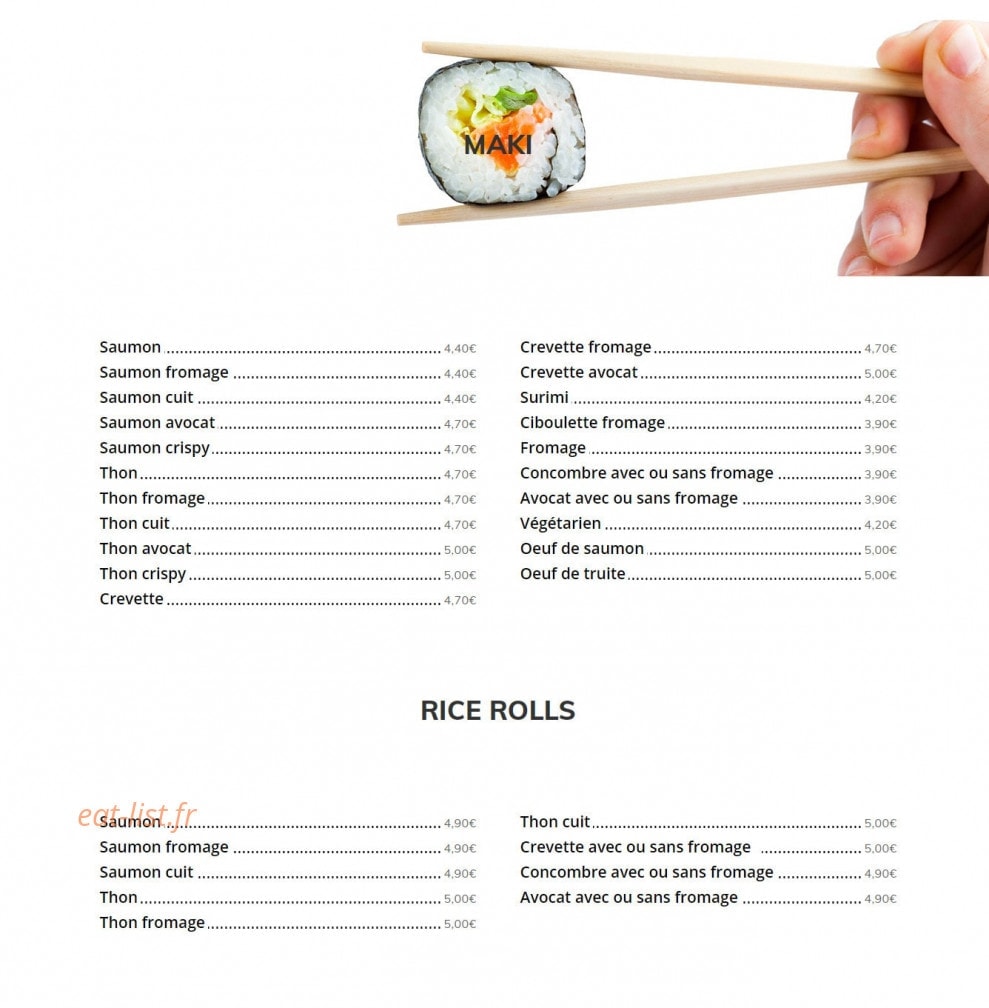 Asia Sushi — carte page 4
