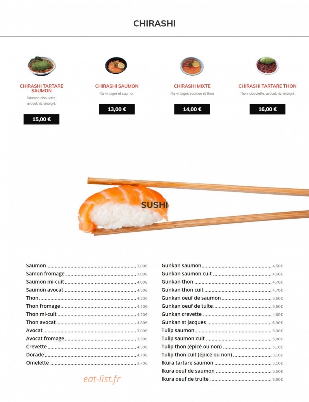 Asia Sushi — carte page 2