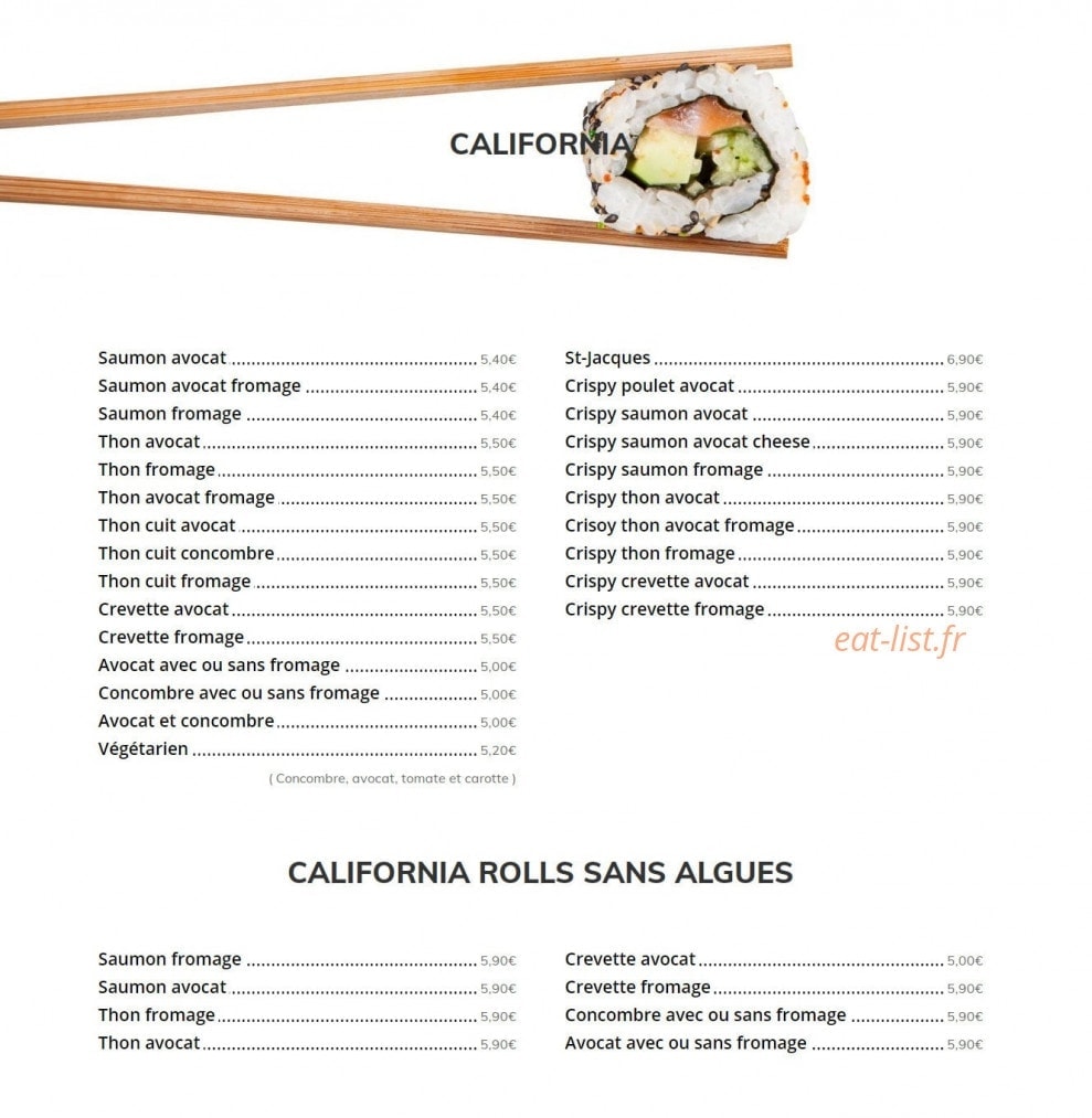 Asia Sushi — carte page 3