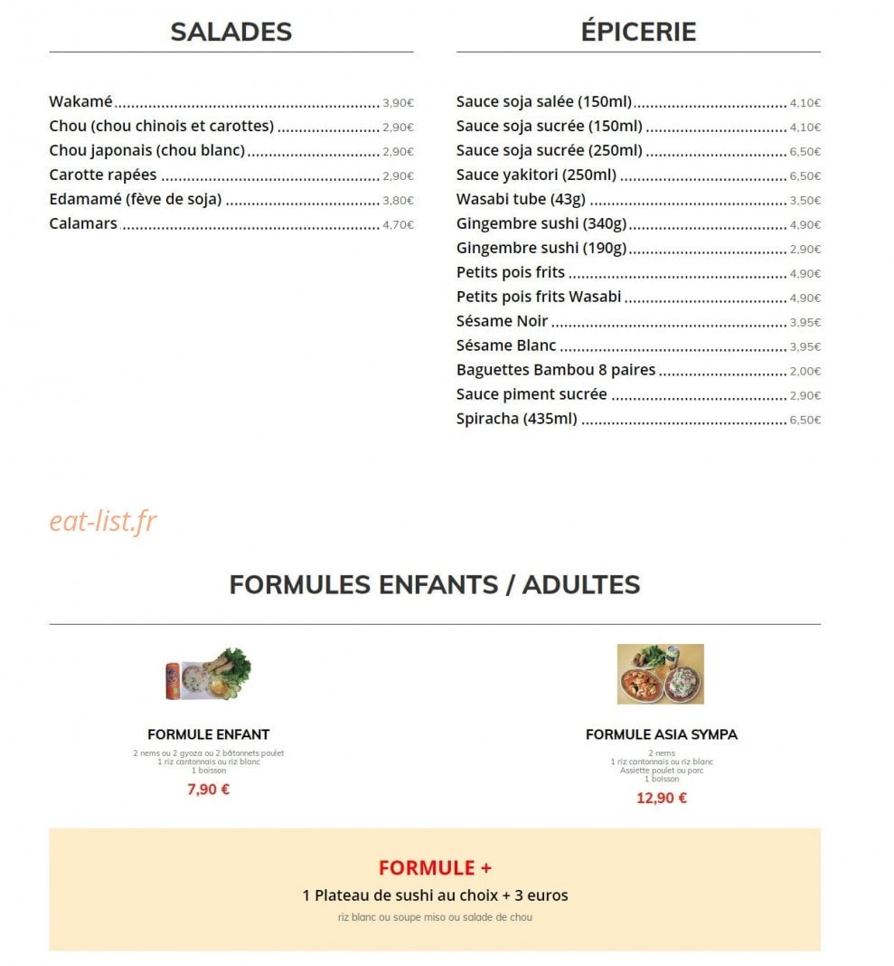 Asia Sushi — carte page 7