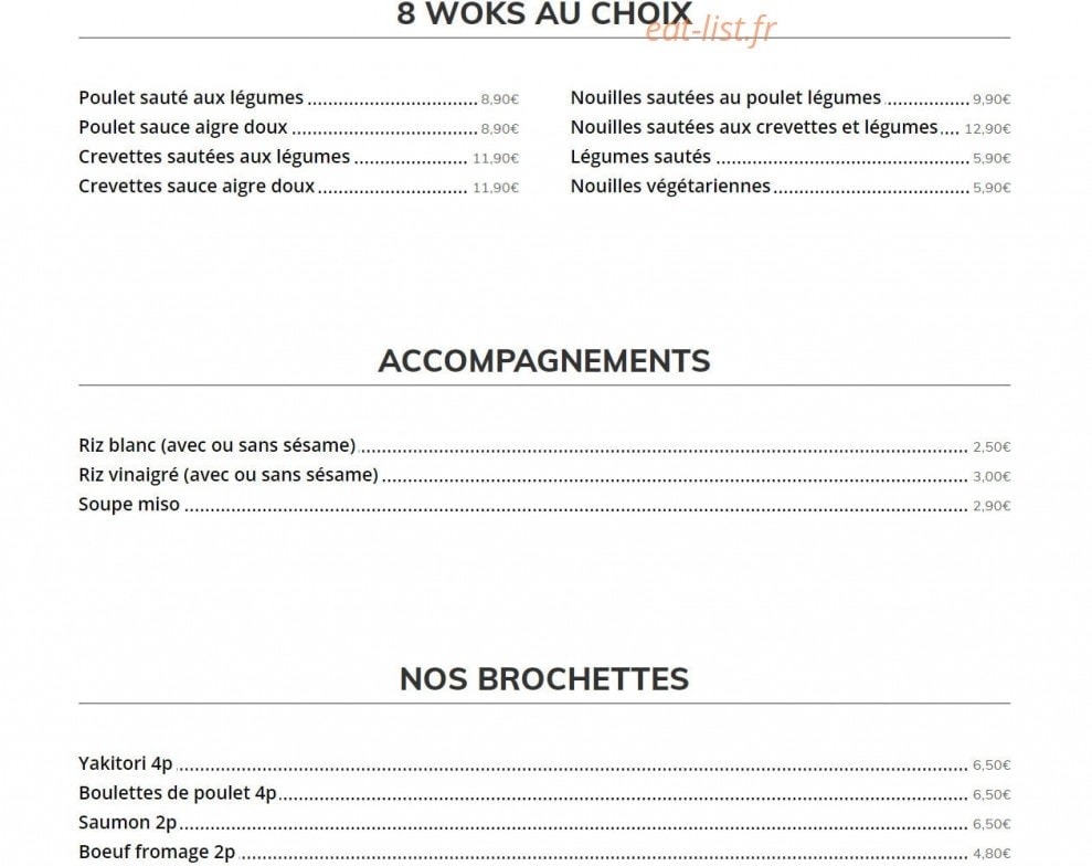 Asia Sushi — carte page 8