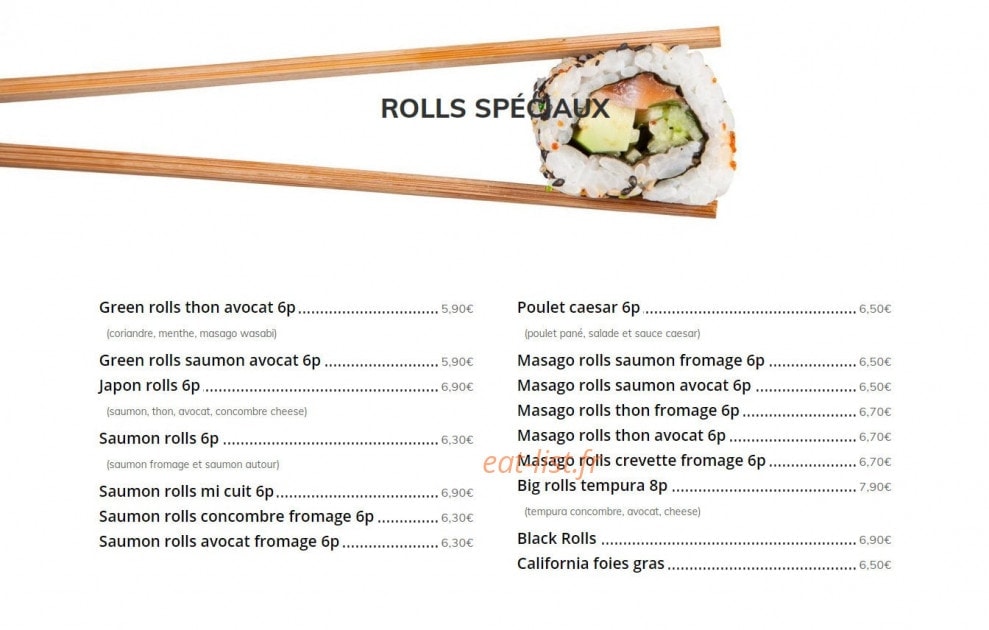 Asia Sushi — carte page 6