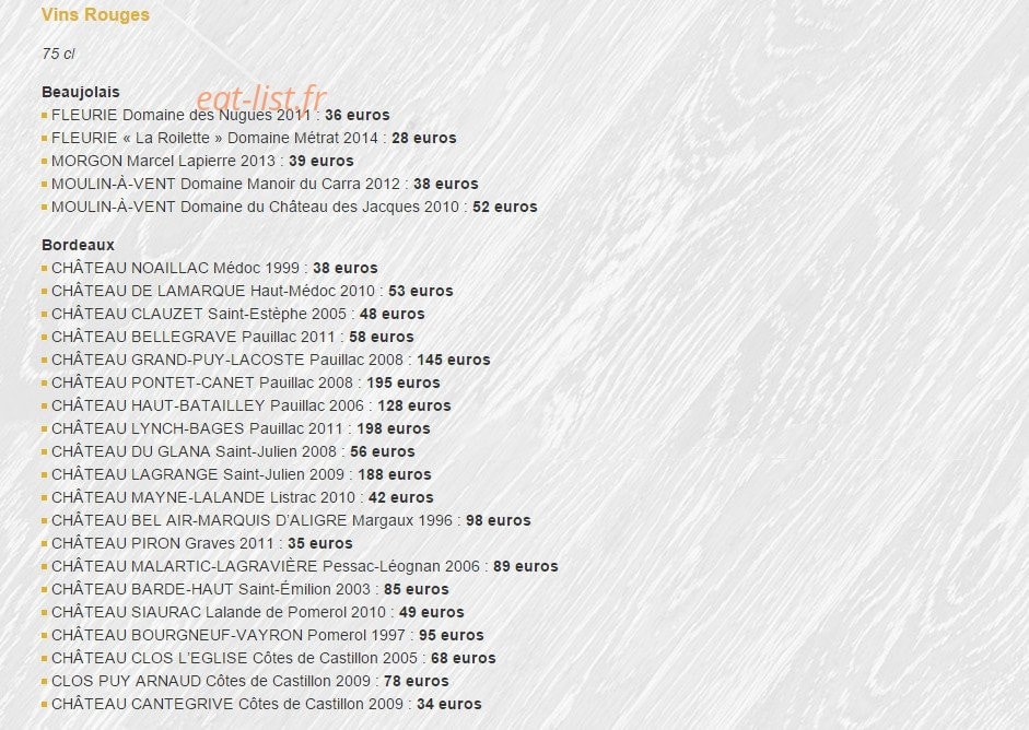 Bistrot Saint Sauveur — carte page 6