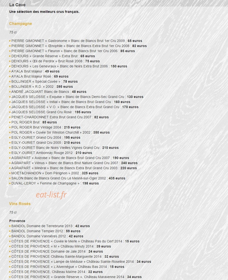 Bistrot Saint Sauveur — carte page 3