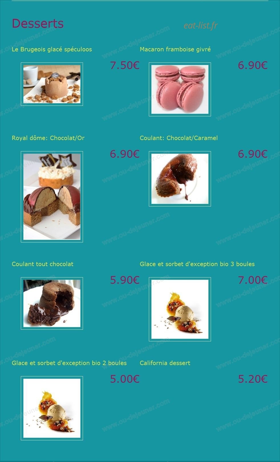 California Sushi — carte page 9