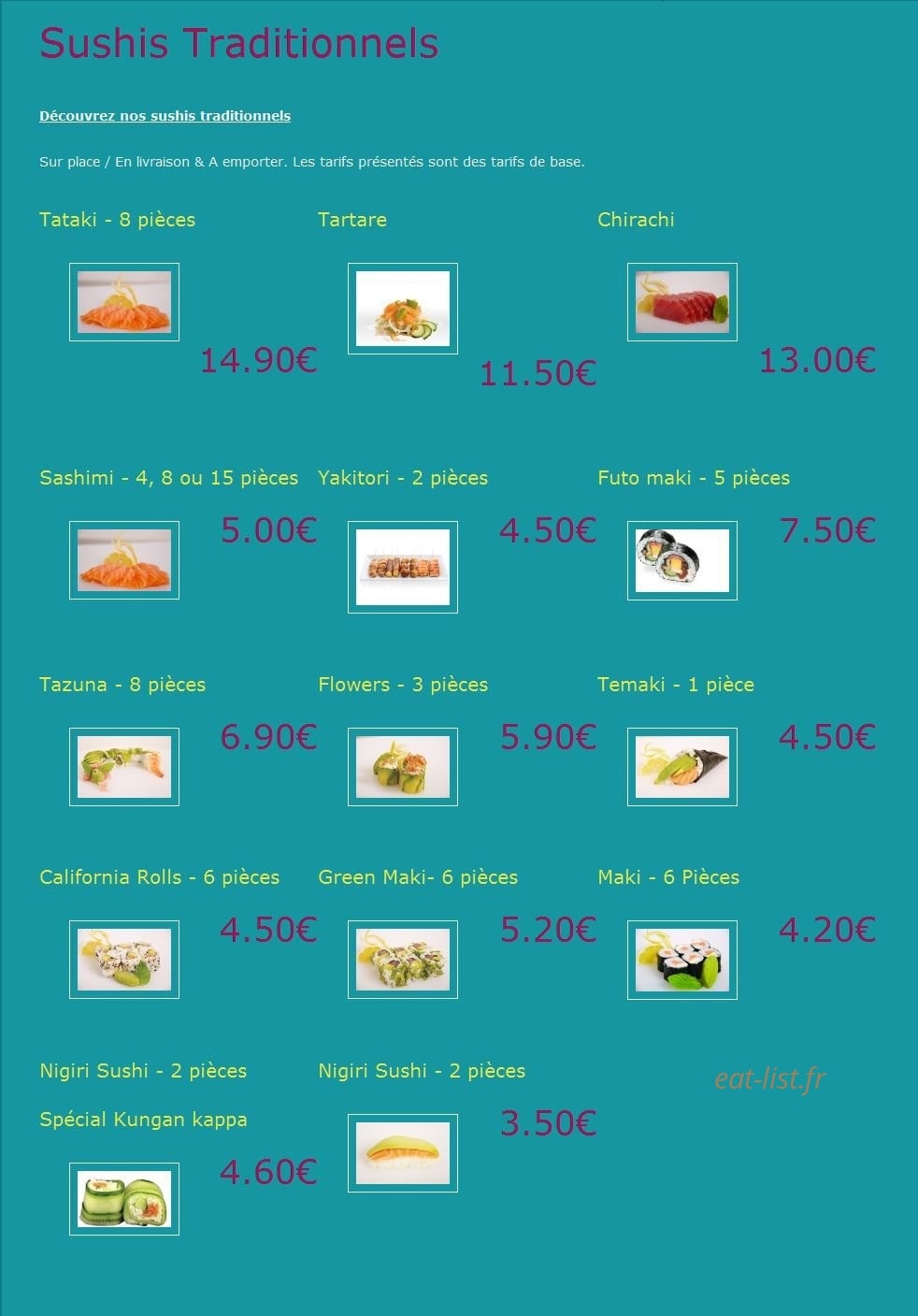 California Sushi — carte page 2