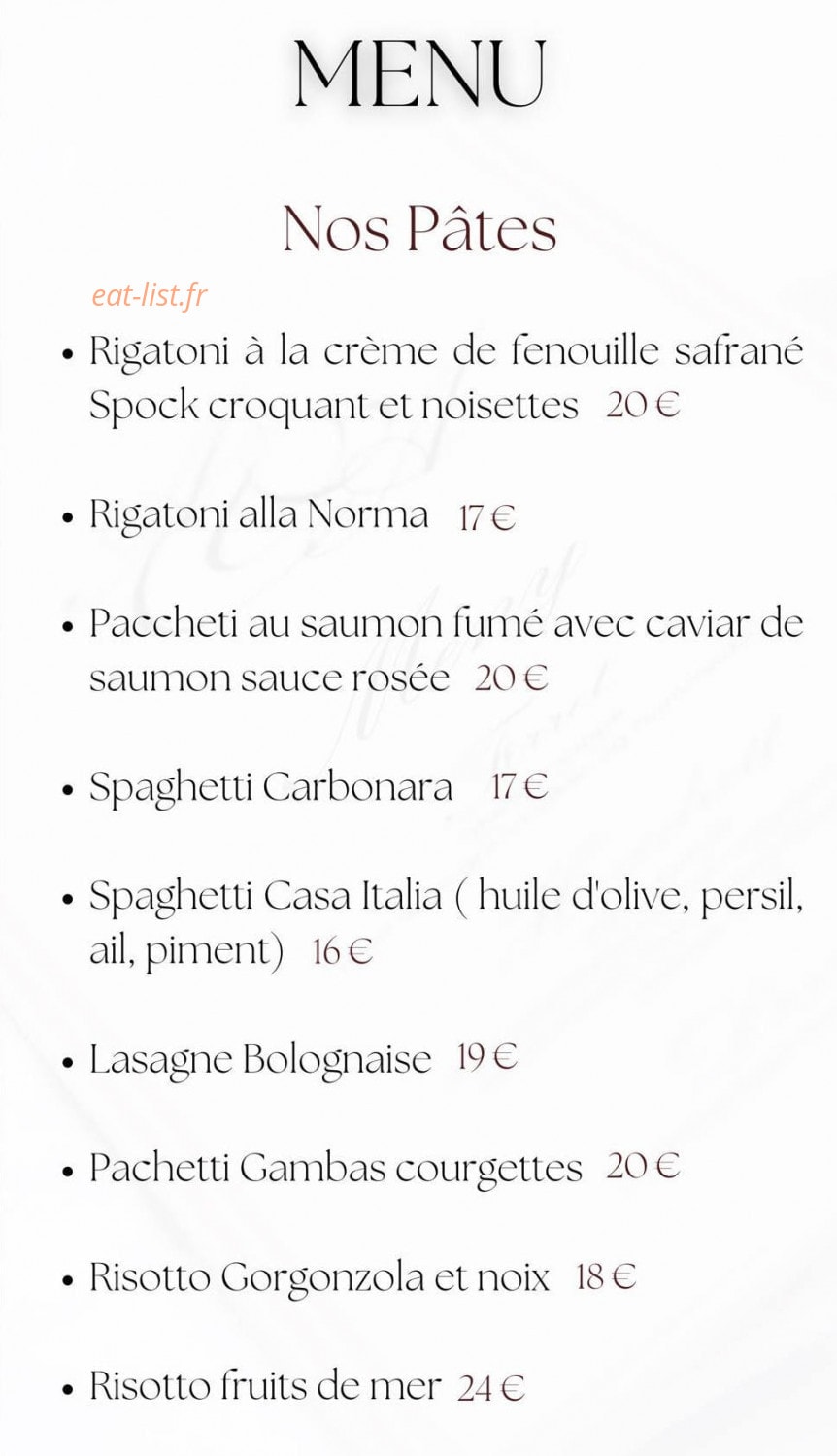 Casa Italia — carte page 3
