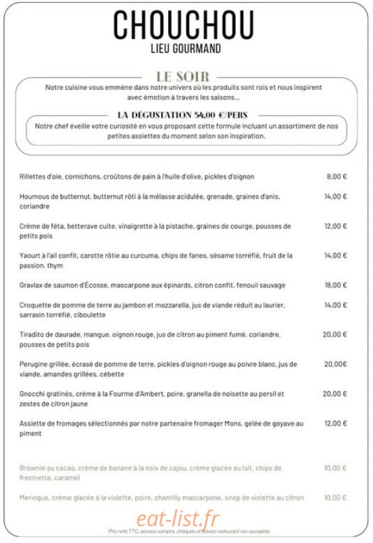 Chouchou — carte page 2