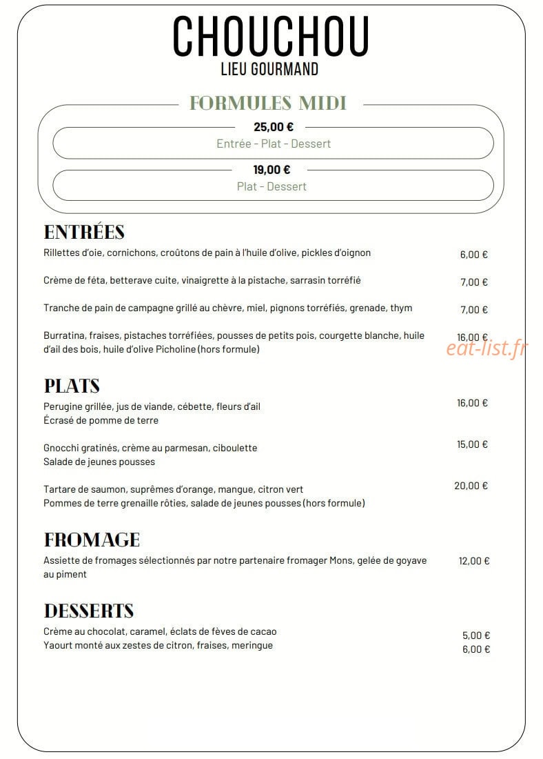 Chouchou — carte page 1