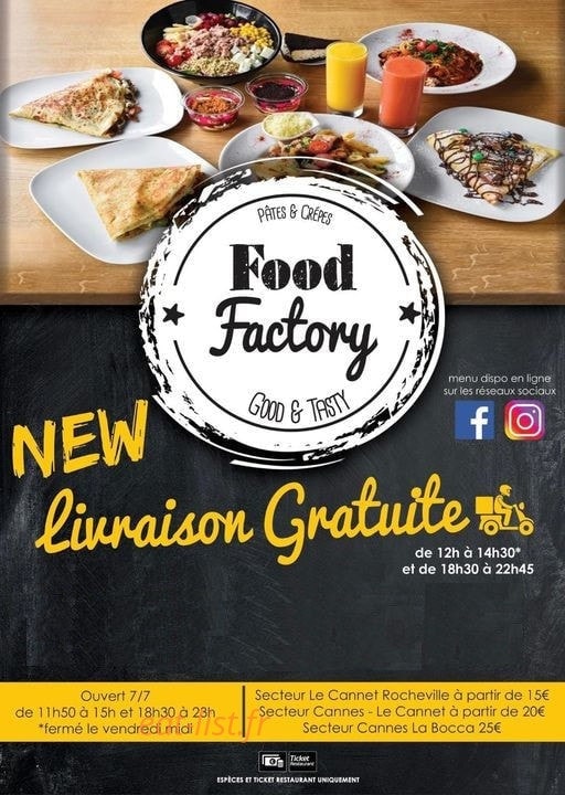 FOOD Factory — carte page 1