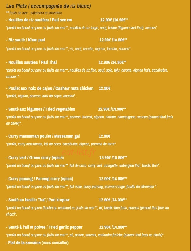 King Thaï — carte page 2