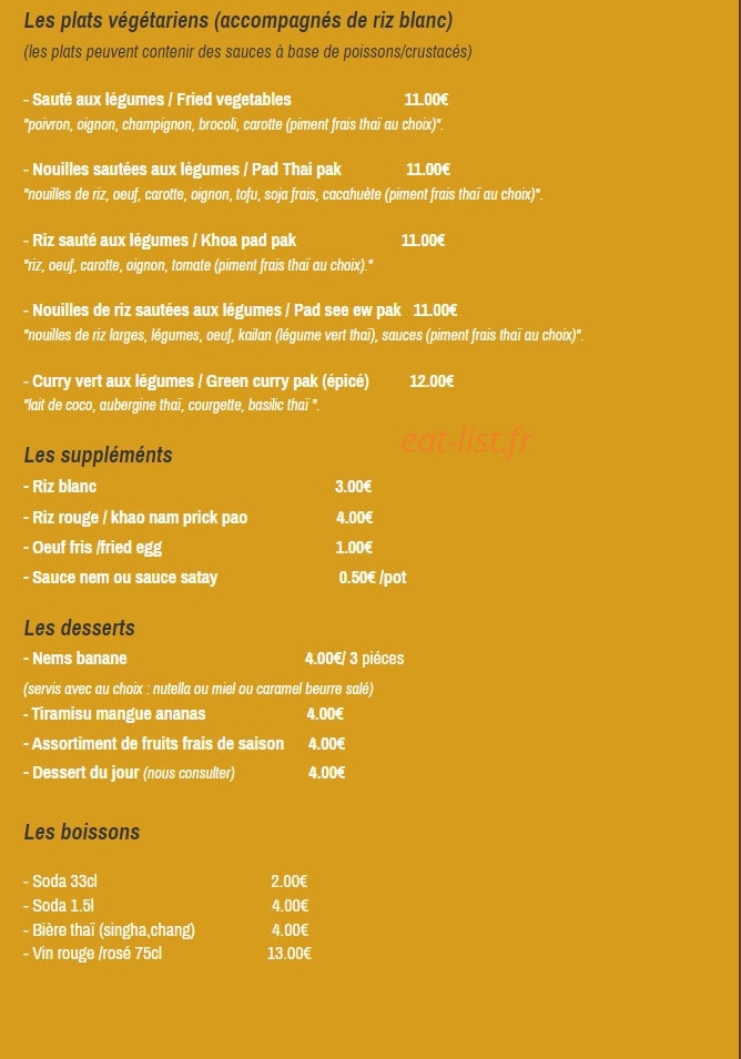 King Thaï — carte page 3