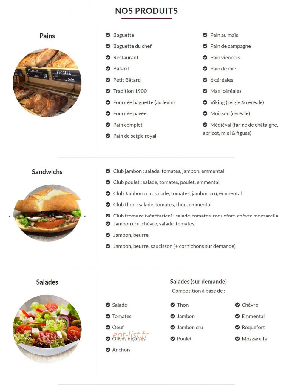 L' amour du pain — carte page 1