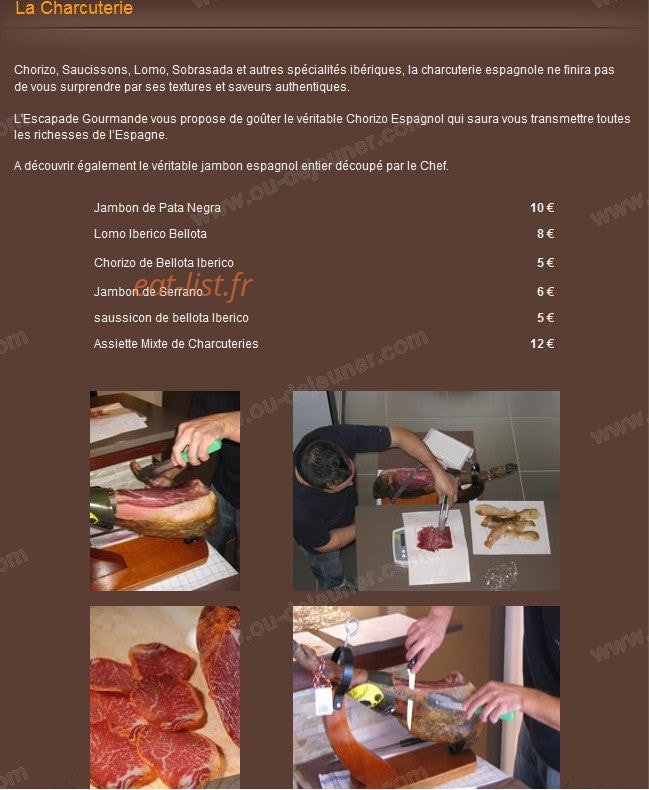 L'Escapade Gourmande — carte page 2