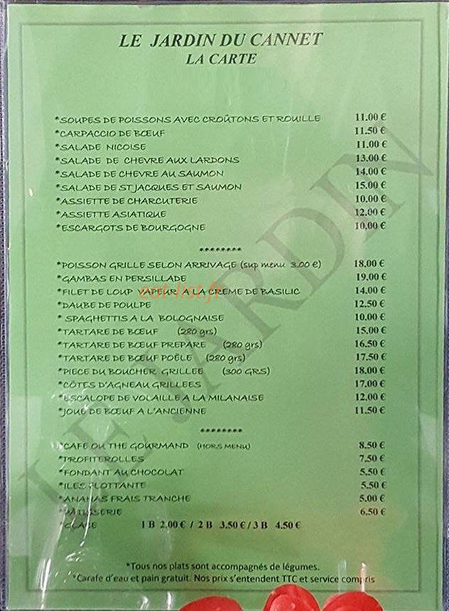 Le Jardin du Cannet Accueil — carte page 1
