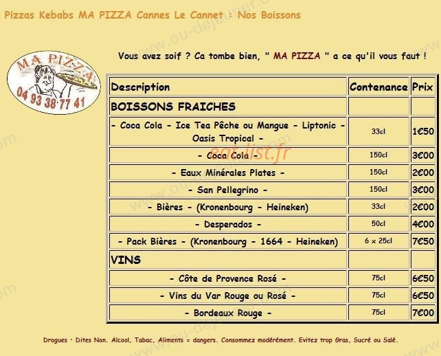 Ma Pizza — carte page 6