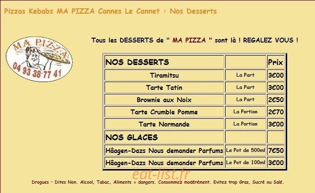 Ma Pizza — carte page 8