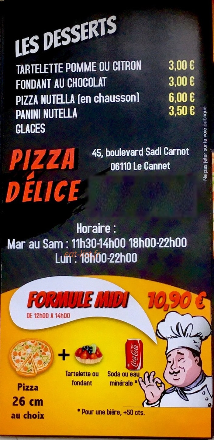 Pizza Délice — carte page 6