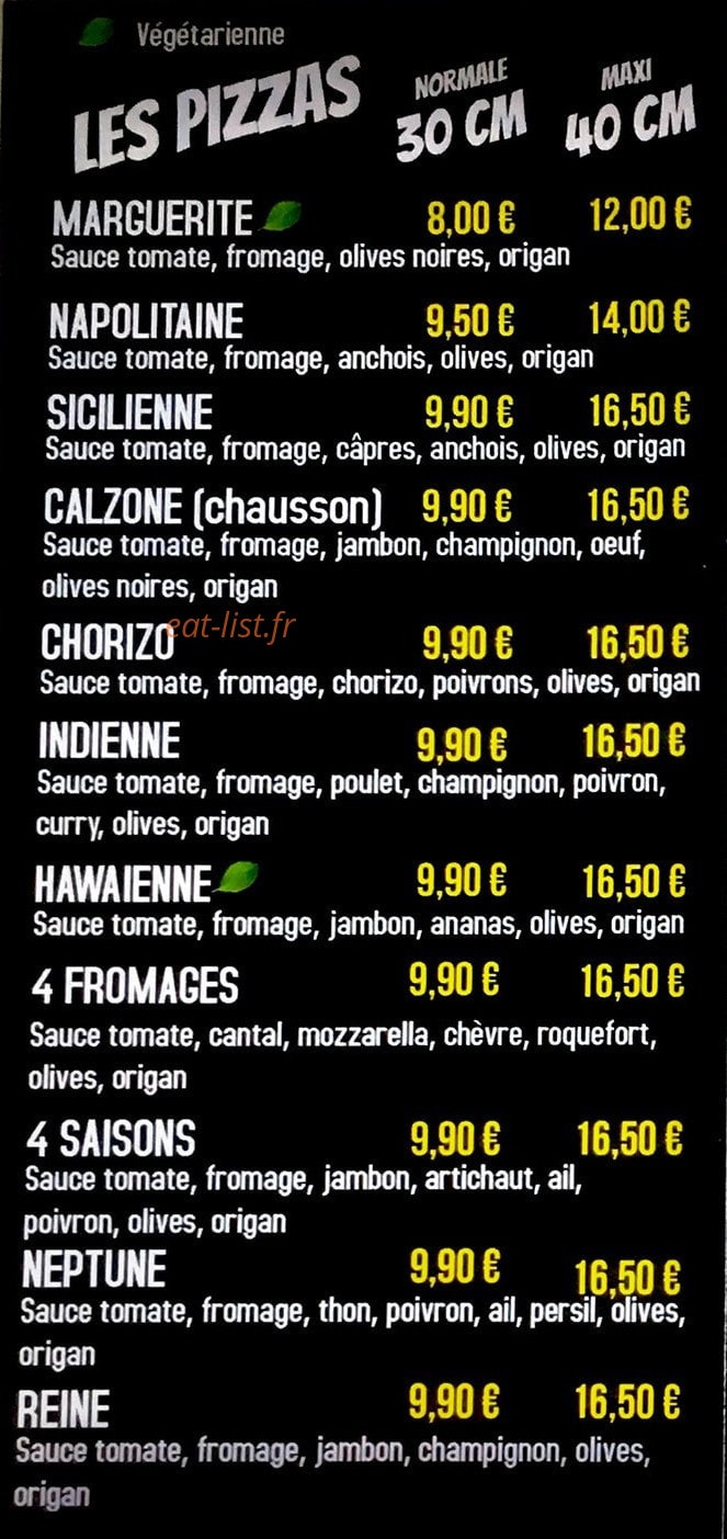 Pizza Délice — carte page 2