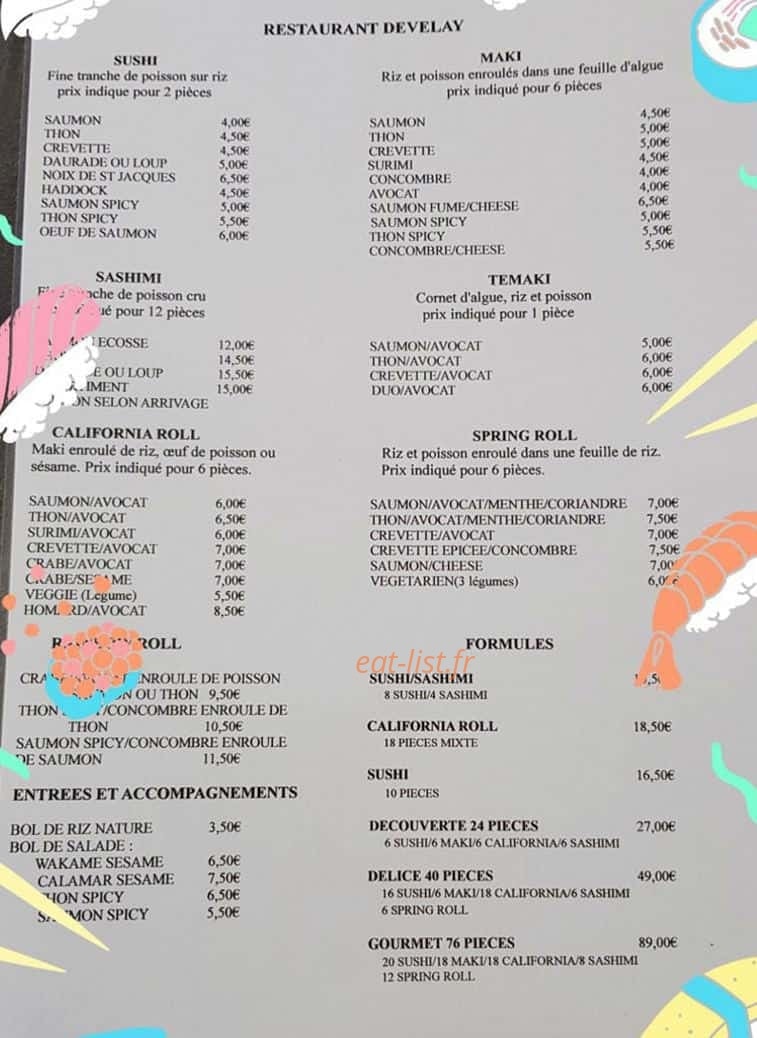 Restaurant develay — carte page 3