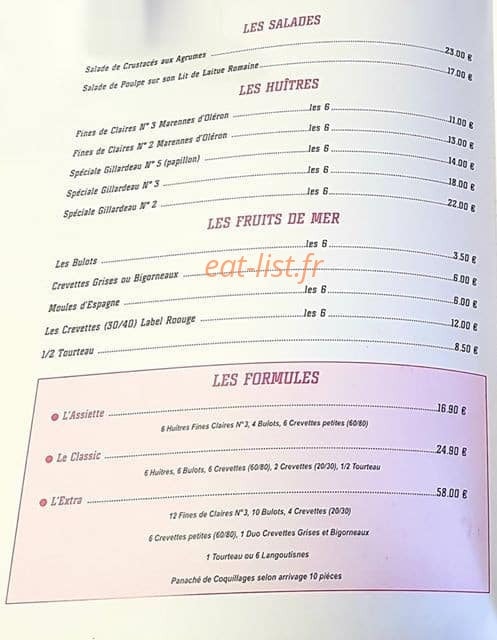 Restaurant develay — carte page 1