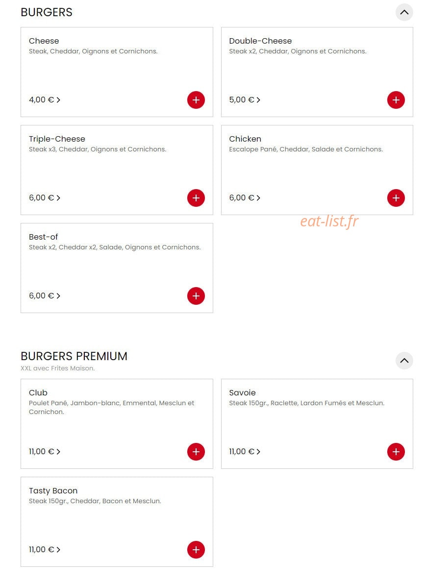 Best Food — carte page 1