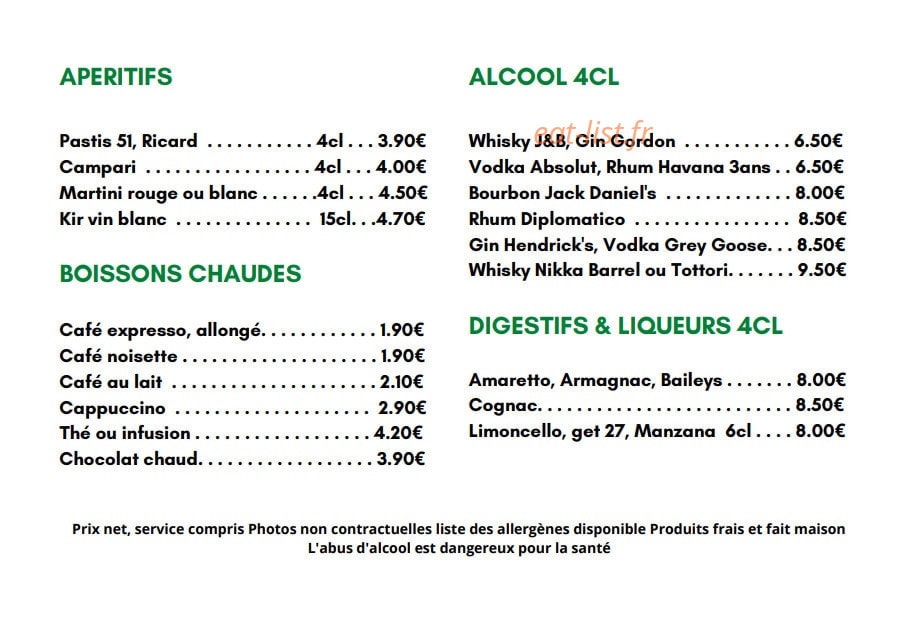 Bistrot 34 — carte page 10