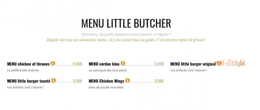 Brut Butcher — carte page 6