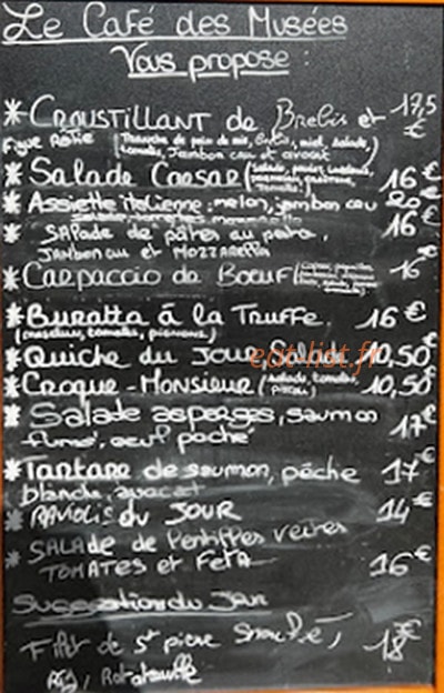 Café des Musées — carte page 1