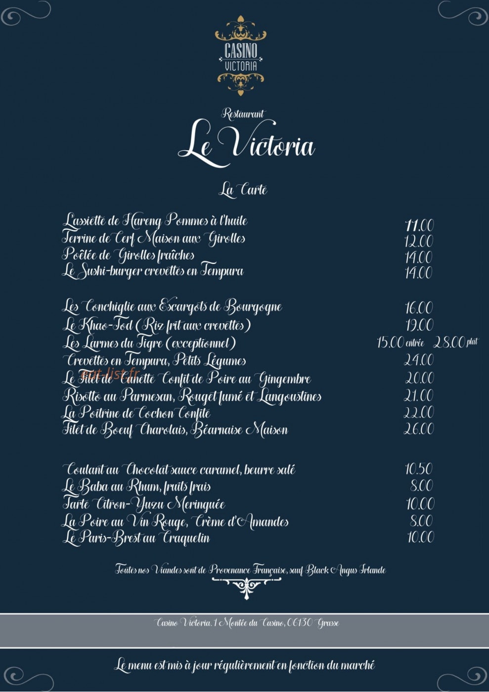 Casino Victoria — carte page 1