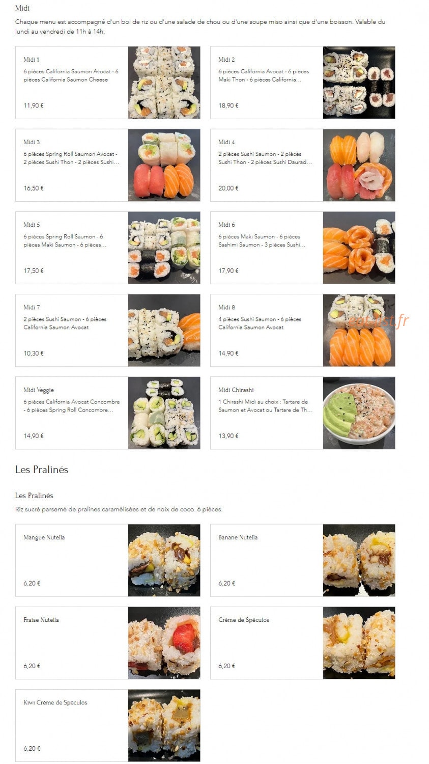 Kitami Sushi — carte page 15