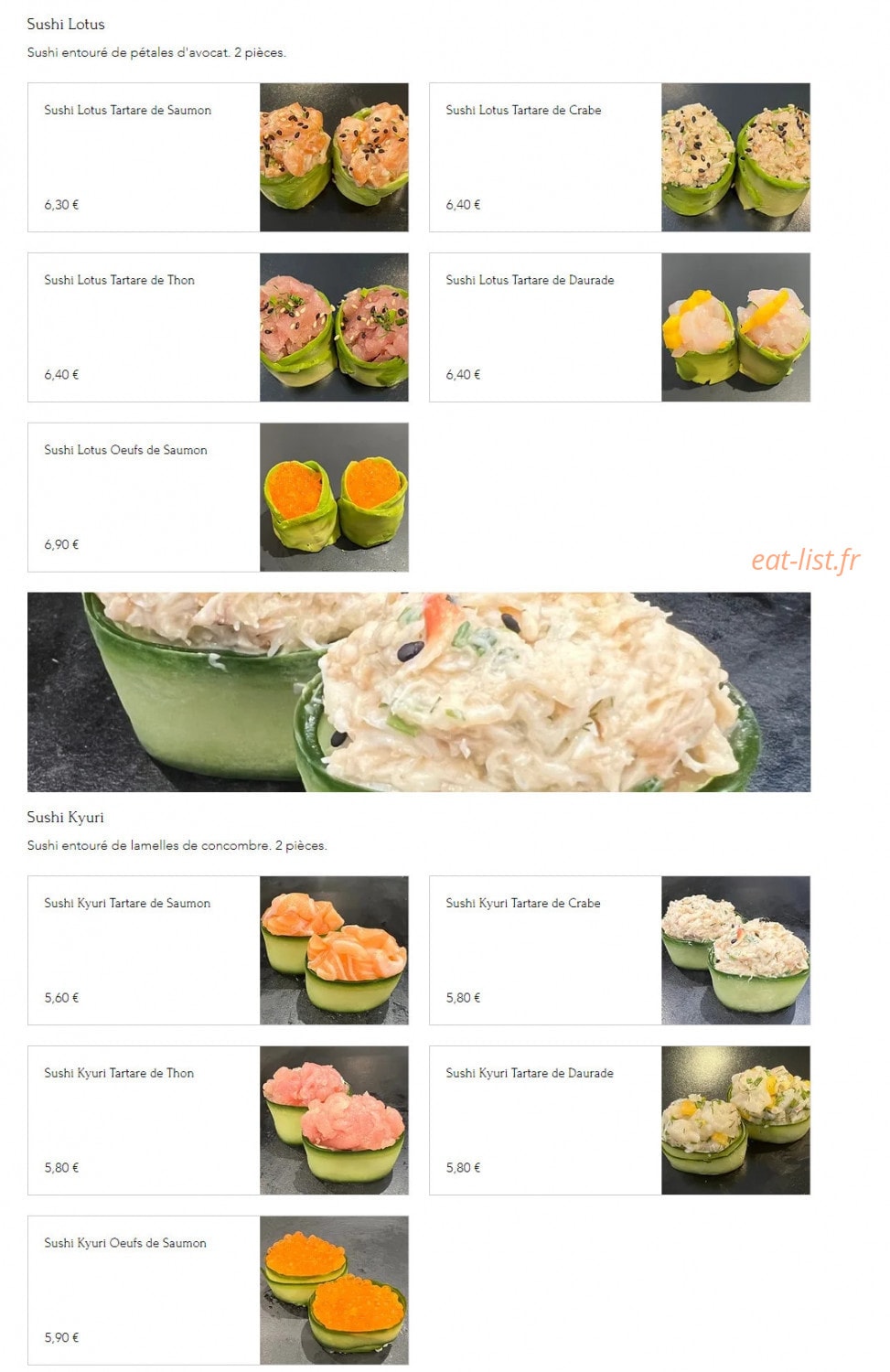 Kitami Sushi — carte page 2