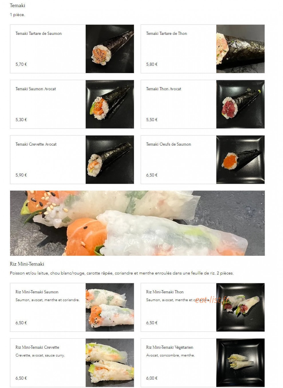 Kitami Sushi — carte page 9