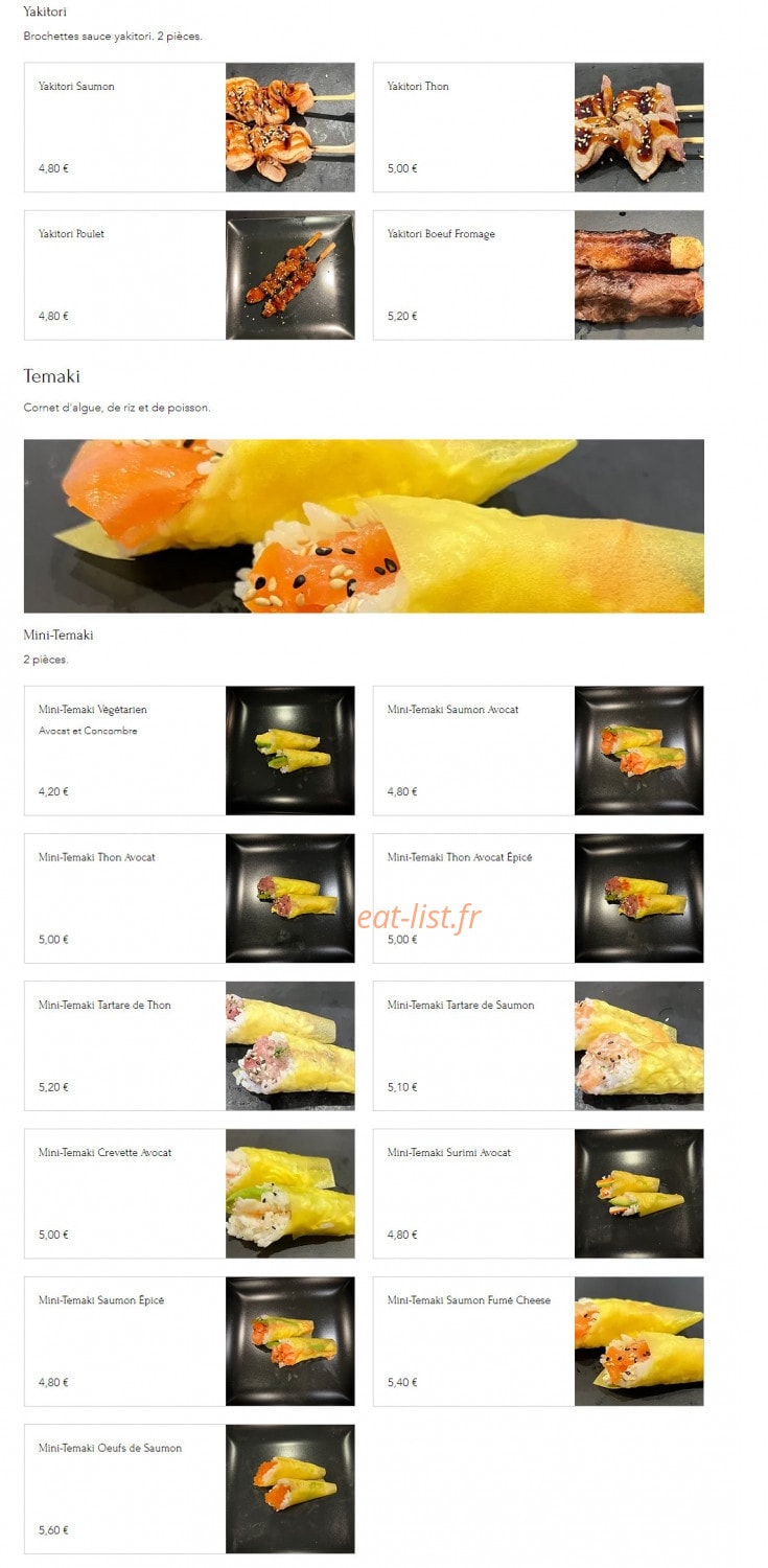 Kitami Sushi — carte page 8