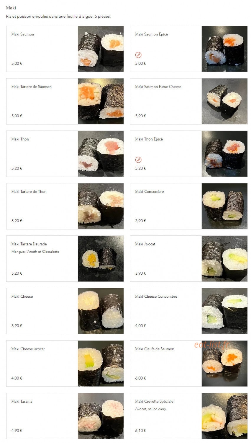 Kitami Sushi — carte page 7