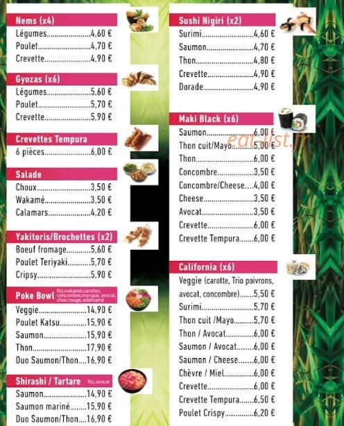 Kobayashi Sushi — carte page 3