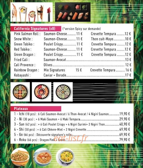 Kobayashi Sushi — carte page 2