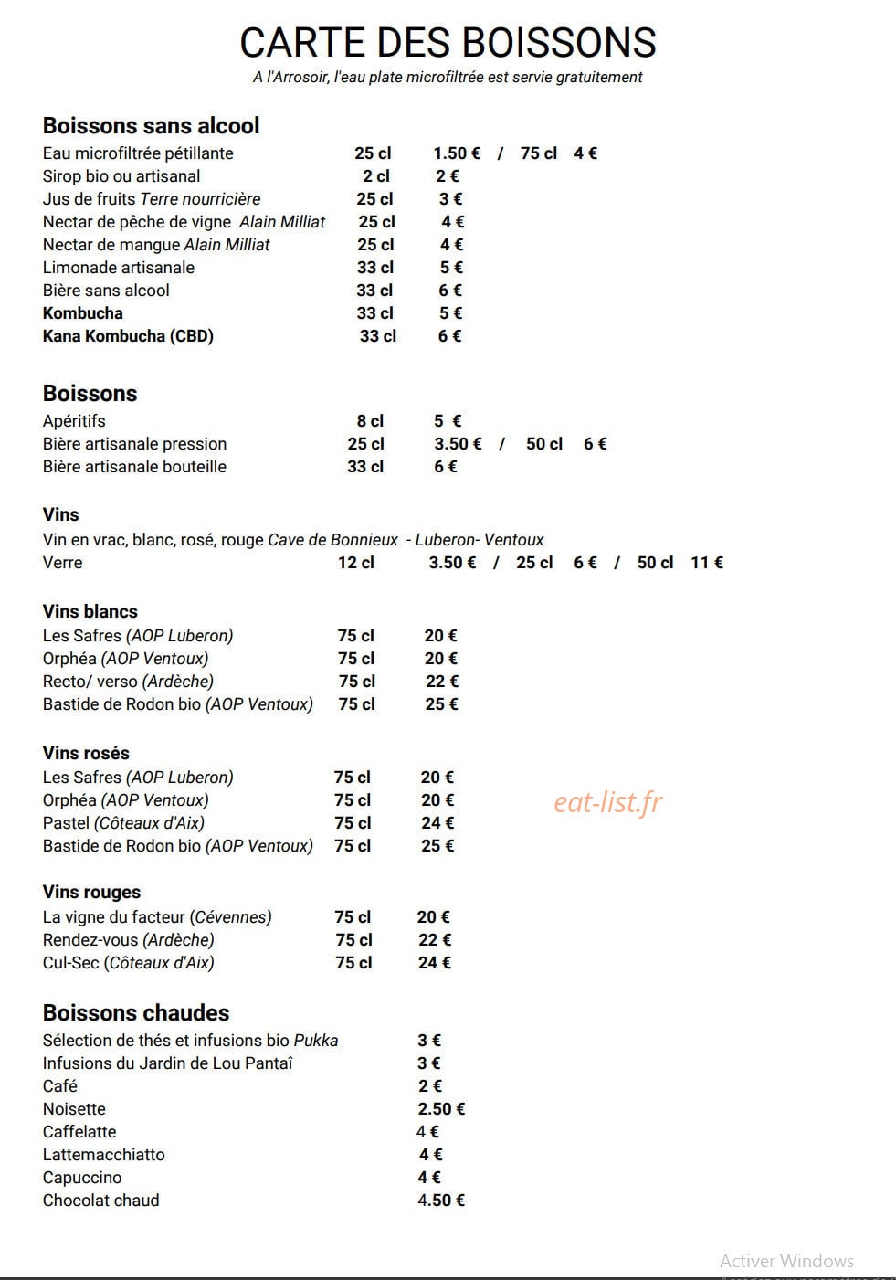 L'Arrosoir — carte page 2