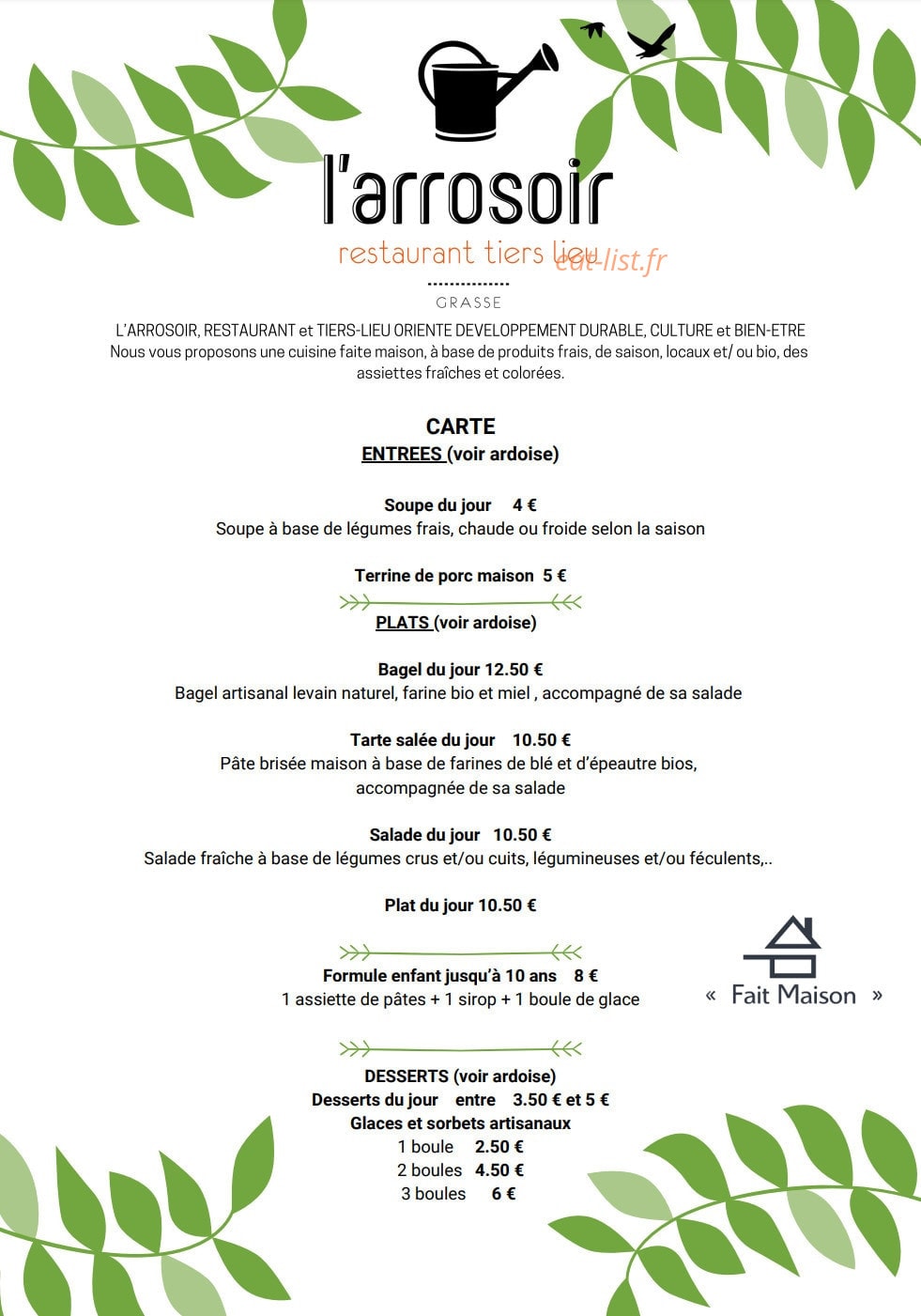 L'Arrosoir — carte page 1