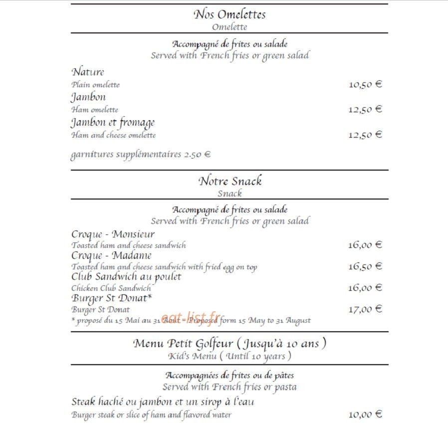 La Closerie — carte page 4
