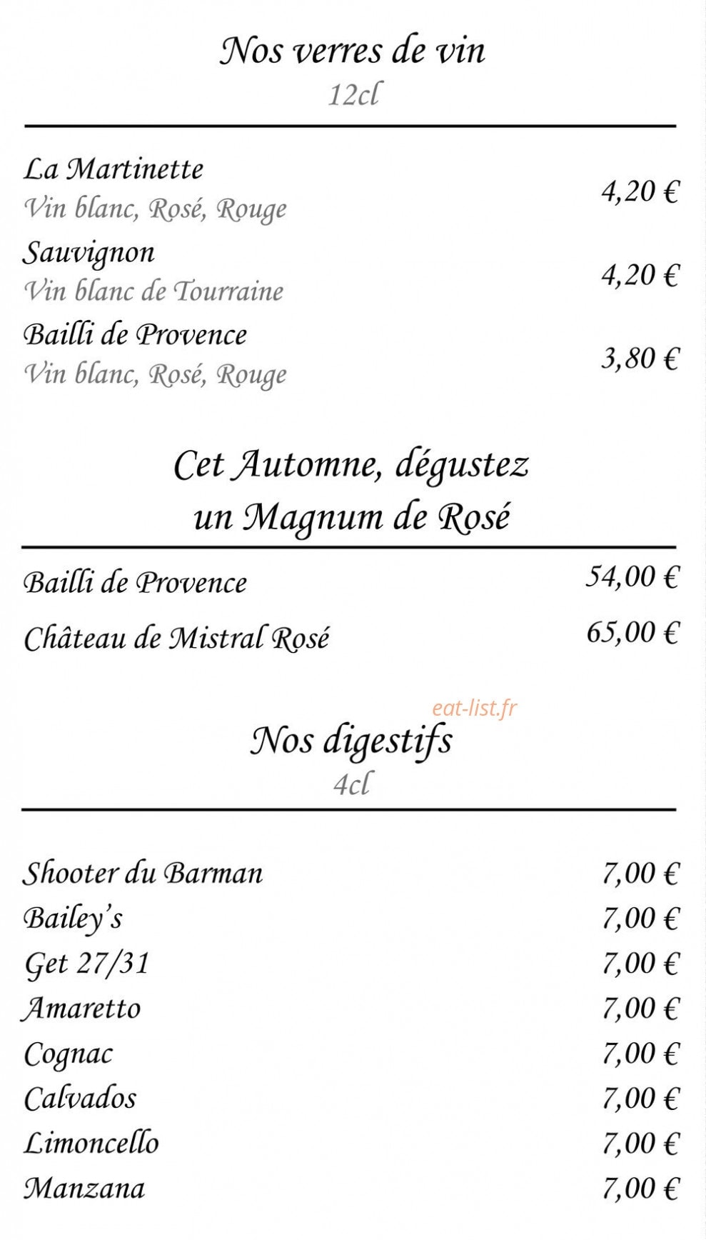 La Closerie — carte page 6