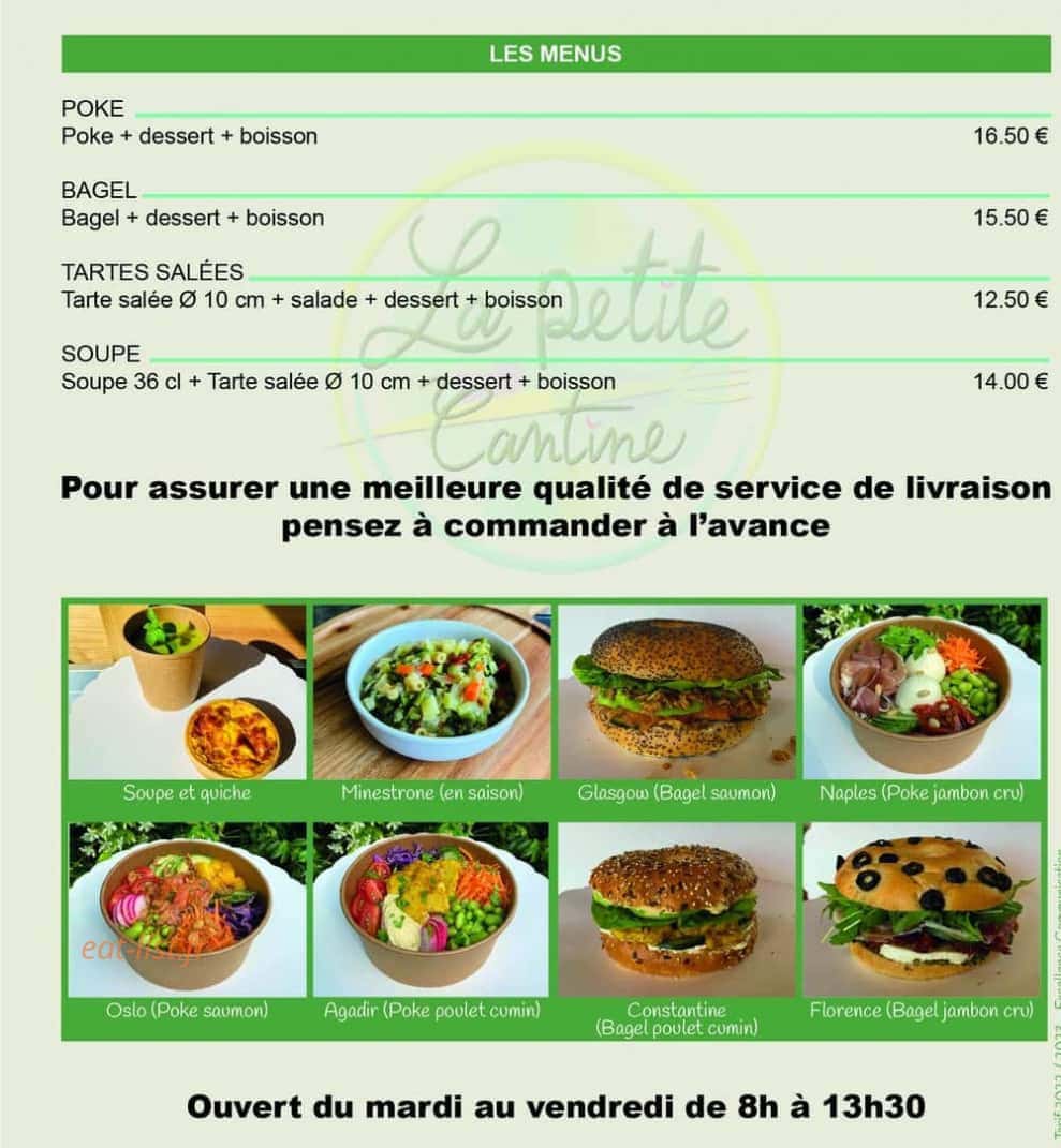 La Petite Cantine — carte page 2