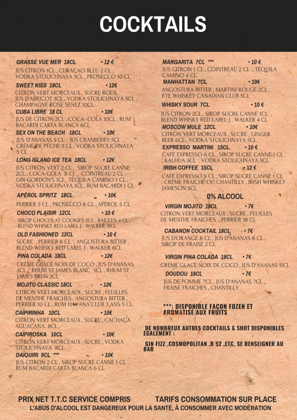 Le Cabanon — carte page 2